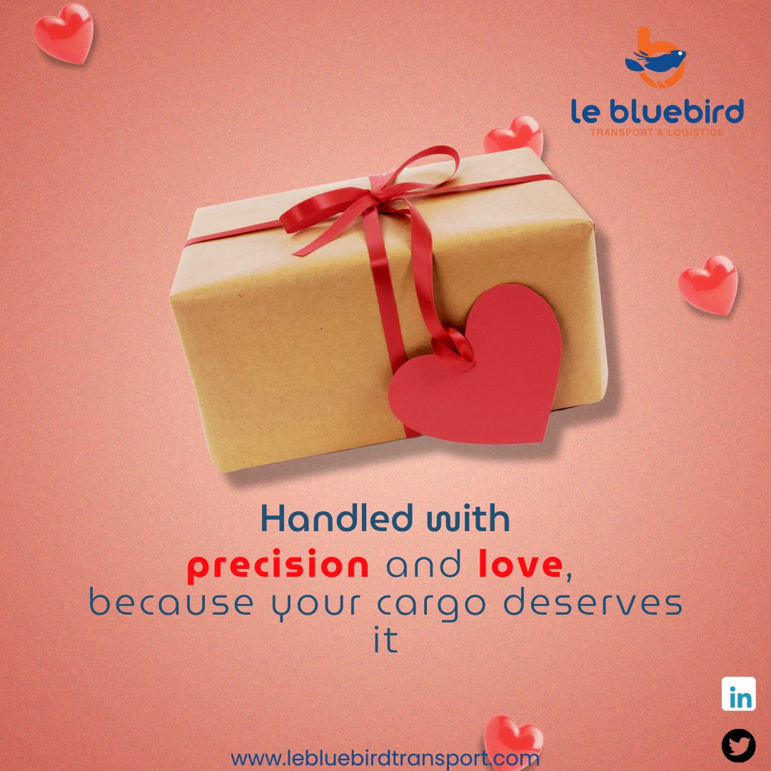 From special deliveries to sweet surprises, we handle each one with love, because <a href="/LeBluebirdTL/">Lé Bluebird Transport & Logistics LTD</a>  every day feels like Valentine's Day!
Happy Valentine’s Day!"

#ValentinesDay #Logistics