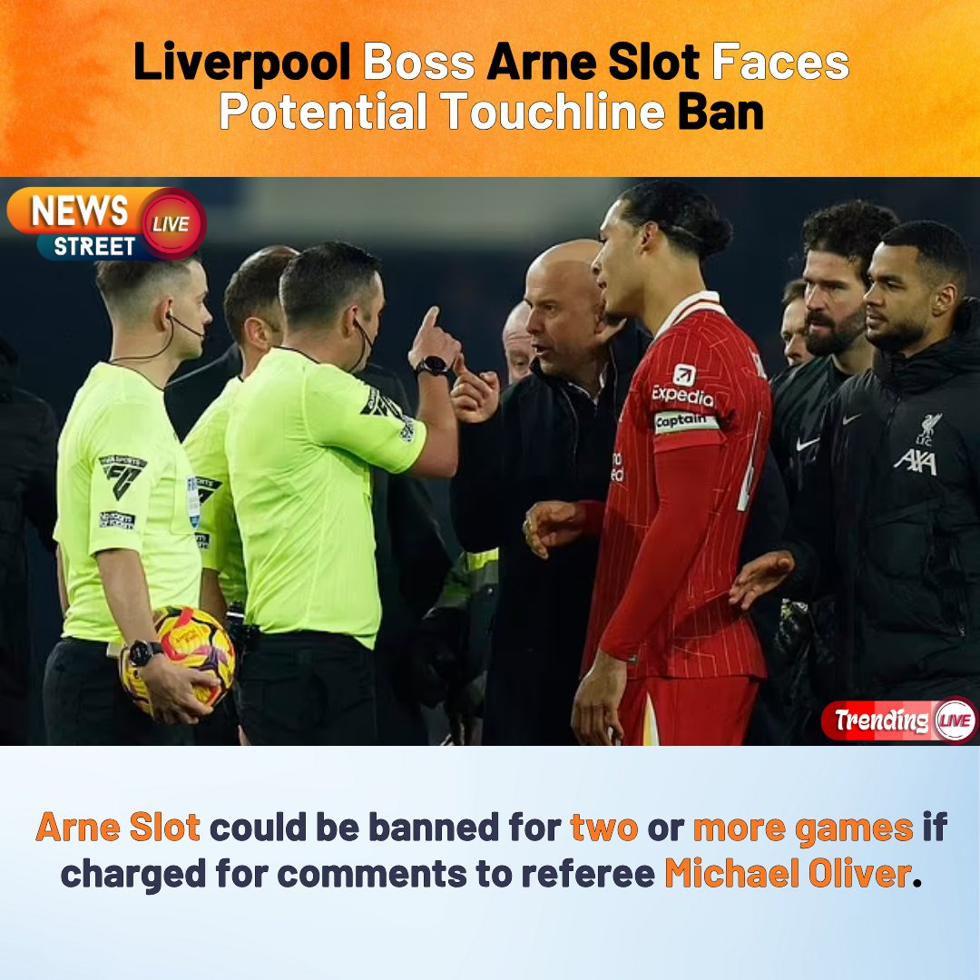 NewsStreetLivee's tweet photo. Liverpool Boss Arne Slot Faces Potential Touchline Ban

For more latest news visit : https://t.co/CAs6jhAWu9

#ArneSlot #LiverpoolFC #PremierLeague #LFC #FootballNews #TouchlineBan #EPL #LiverpoolManager #SoccerNews #BreakingNews https://t.co/B3n9a3eeDB