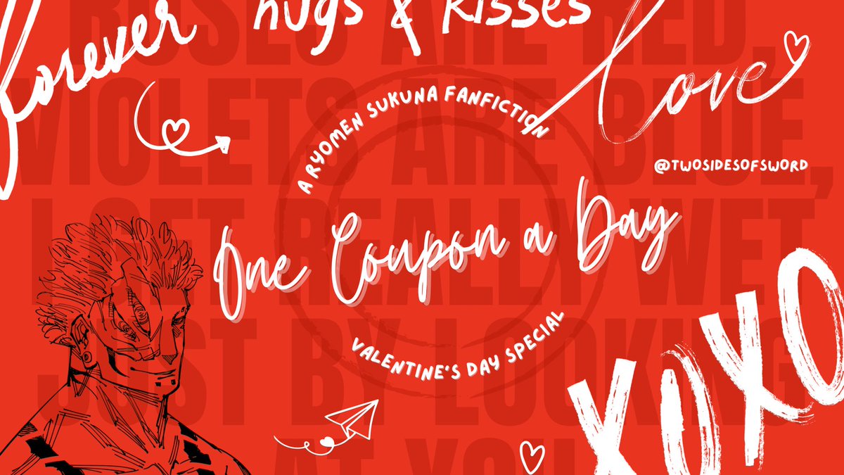 twosidesofsword's tweet photo. “𝙊𝙣𝙚 𝘾𝙤𝙪𝙥𝙤𝙣 𝘼 𝘿𝙖𝙮”
Ryomen Sukuna (43) x fem!reader (33)

A Ryomen Sukuna AU, written in Indonesian.
— NSFW🔞, fluff, Valentine’s Day special ❤️
#JujutsuKaisen https://t.co/T1Sa0IkrBp
