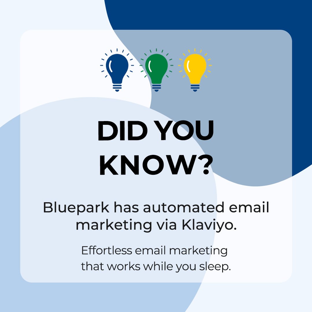 📢 DID YOU KNOW? 📢

Bluepark offers automated email marketing via Klaviyo! ✉️🚀

Take your eCommerce store to the next level with data-driven automation, personalised email campaigns, and powerful customer insights—all seamlessly integrated with Bluepark!