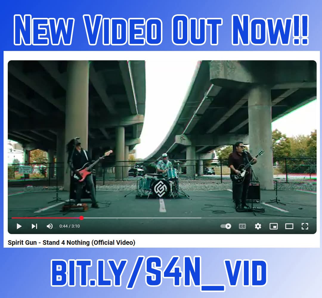 SpiritGunMusic's tweet photo. ***NEW VIDEO OUT NOW!***
Our video for "Stand 4 Nothing" is finally out for everyone to see!
https://t.co/udkqYQVY0i
It was a blast to put together!!
Concert announcement Monday, so Stay Tuned!
#newmusic #videopremiere #stand4nothing #spiritgun #rockrollsoul #punk #protest https://t.co/DH14sDX0AD
