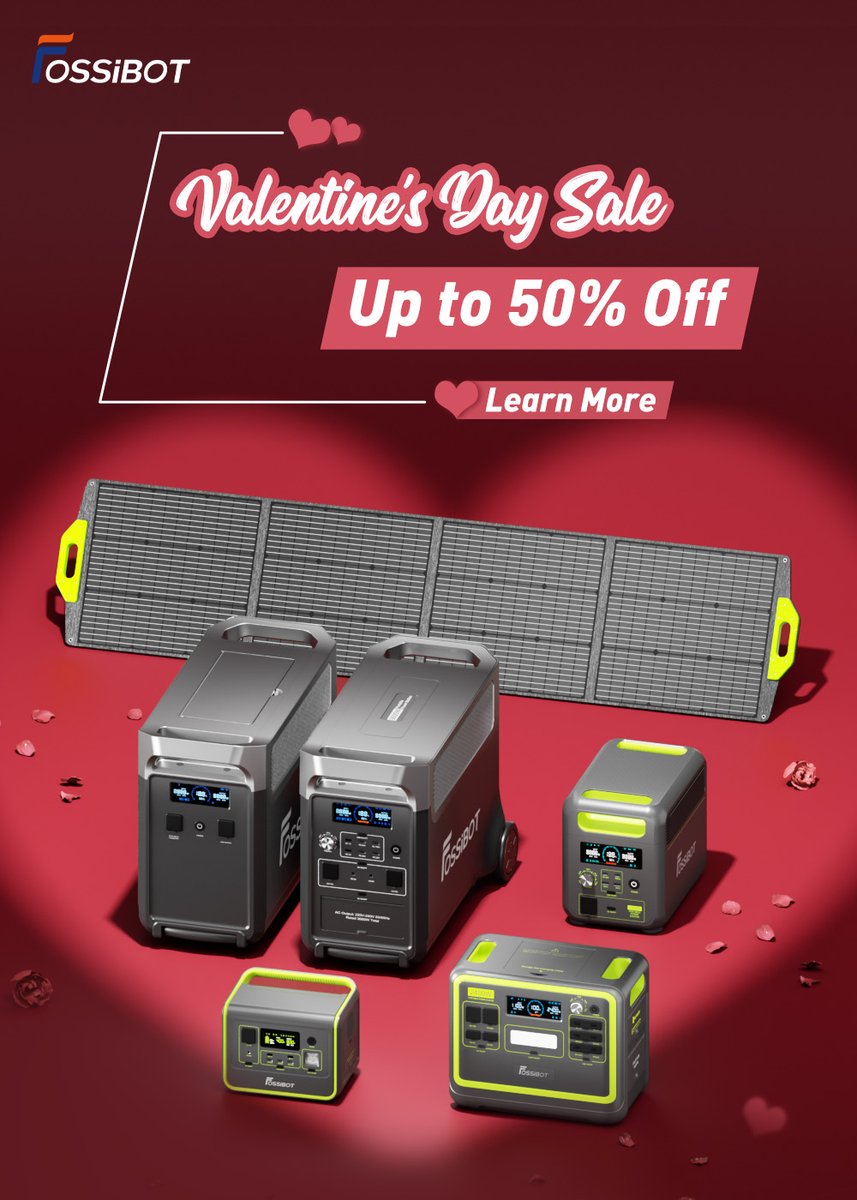 FossibotTech's tweet image. Valentine’s Day just got better—15 days of unstoppable love! Snag up to 56% off #FOSSiBOT and keep the spark alive day and night. Hurry, romance can’t wait! #ValentinesSale
Learn more: bit.ly/3zSJhJN