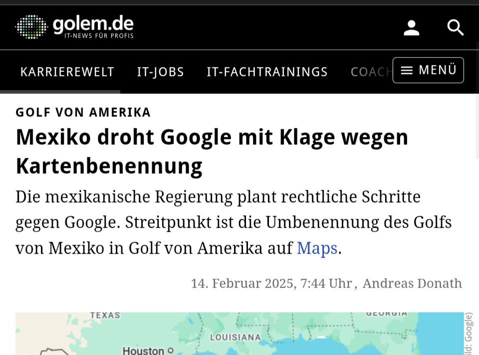 Lord_NicolasX's tweet photo. Wir leben in einer Zeit, in der ein Land ein Unternehmen verklagt, weil dieses von einem rechten Orangenmann gesagt bekommt, es soll ein Gewässer umbenennen. https://t.co/zKP3APVxXr
