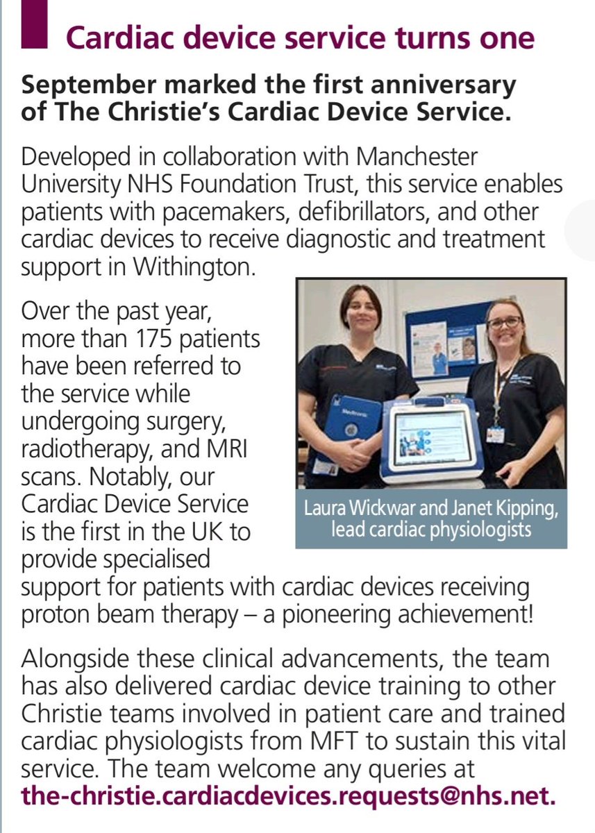 Happy birthday to our Christie's device service! 🥳🎉 <a href="/TheChristieNHS/">The Christie NHS</a> <a href="/TheChristie/">The Christie Charity</a> #cardiacdevices #healthcare