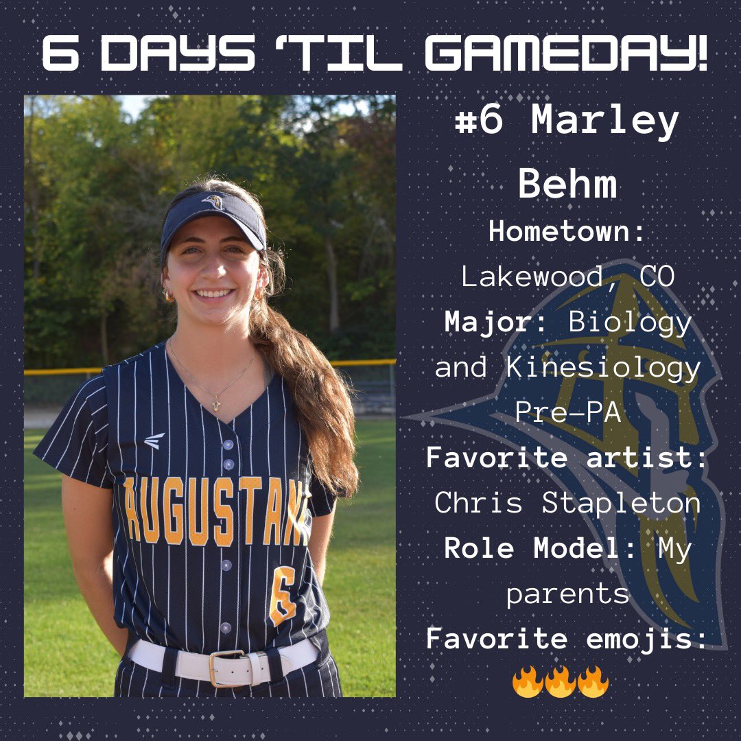 6 more days until game day! Meet #6, a junior CF from Lakewood, CO, <a href="/marleybehm/">Marley Behm</a> #VikesOnSpikes <a href="/augieathletics/">Augustana Vikings</a>