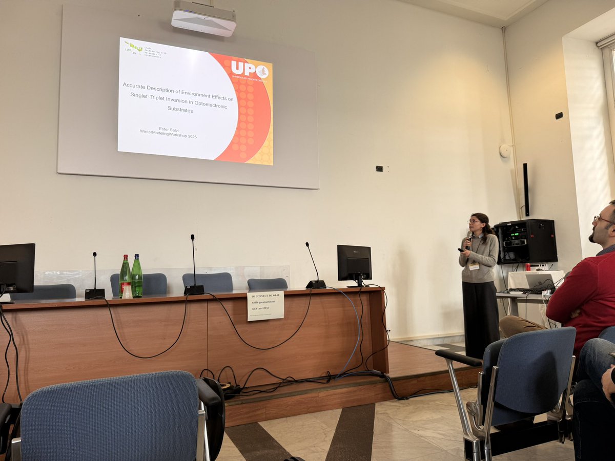 The LIME lab (@thelimelab_) on Twitter photo Our Ester at WinterModeling in Naples, now talking about state-specific polarization effects on singlet-triplet inversion, as part of the Rodeo project <a href="/ICSC_Computing/">SuperComputing ICSC</a> <a href="/GuidoTheoChem/">Ciro A. Guido</a> <a href="/UniAvogadro/">UPO - Università</a> Our Ester at WinterModeling in Naples, now talking about state-specific polarization effects on singlet-triplet inversion, as part of the Rodeo project <a href="/ICSC_Computing/">SuperComputing ICSC</a> <a href="/GuidoTheoChem/">Ciro A. Guido</a> <a href="/UniAvogadro/">UPO - Università</a>