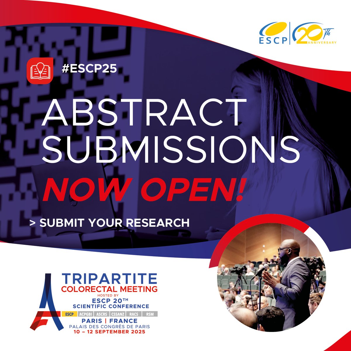 📢 Abstract Submissions Now Open! 

🔬 Present your #research at #ESCP25 and share insights with an international audience of #colorectal experts. 

📅 Now Open | ⏳ Deadline: 22 April 2025 

Submit here 👉 tinyurl.com/ESCP25Abstracts
