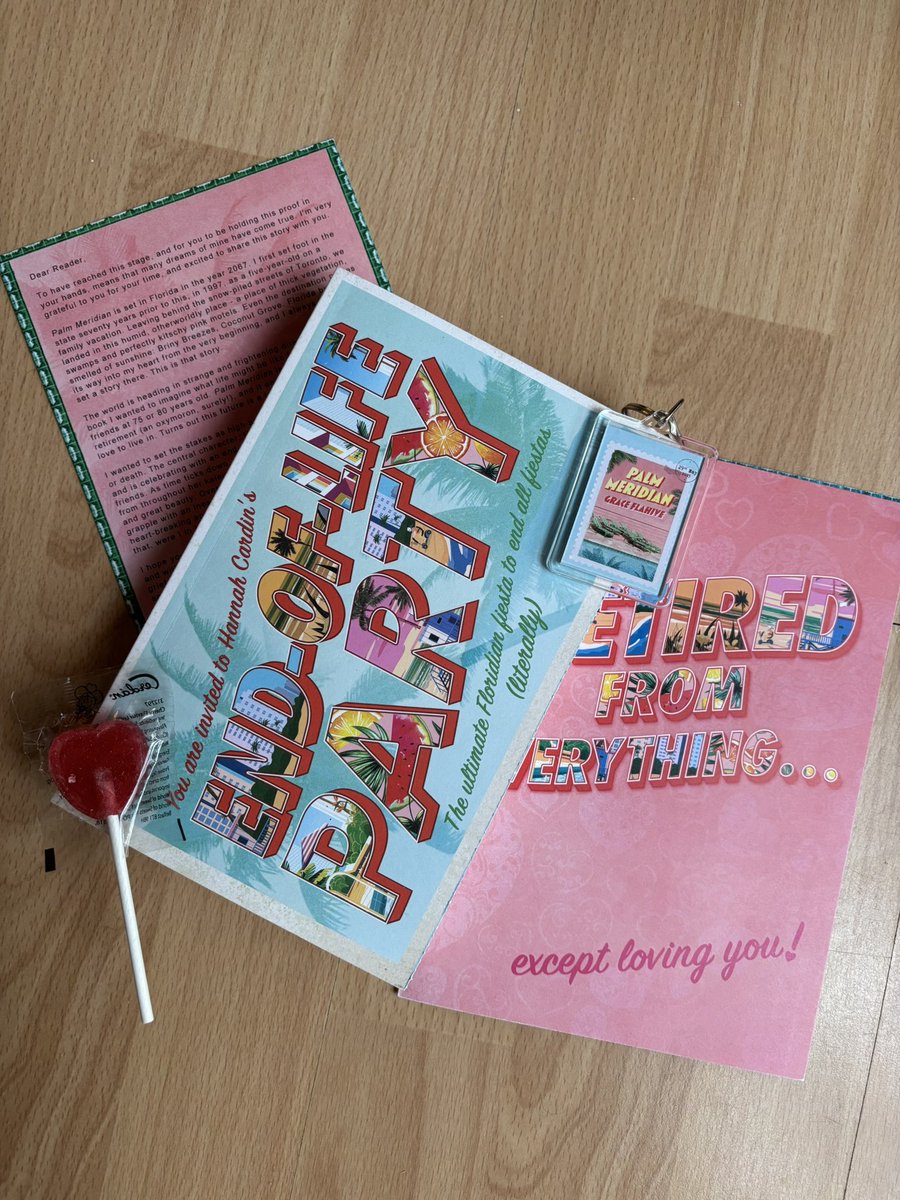 The CUTEST Valentine’s Day bookmail just arrived and I am obsessed. One of my favourite people has written an iconic book - PALM MERIDIAN by <a href="/graceflahive/">Grace Flahive</a> publishes in May! Huge thanks to <a href="/miainthemargins/">Mia</a> for sending this to me 🥰🥳❤️