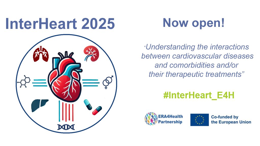 🚨 Just 3 weeks left to submit your proposal for the #InterHeartEU Call!
Contribute to groundbreaking research on cardiovascular diseases.
Deadline: March 7th, 12 PM CET. Don’t miss out! 🕒
More info: era4health.eu/calls/interhea…
