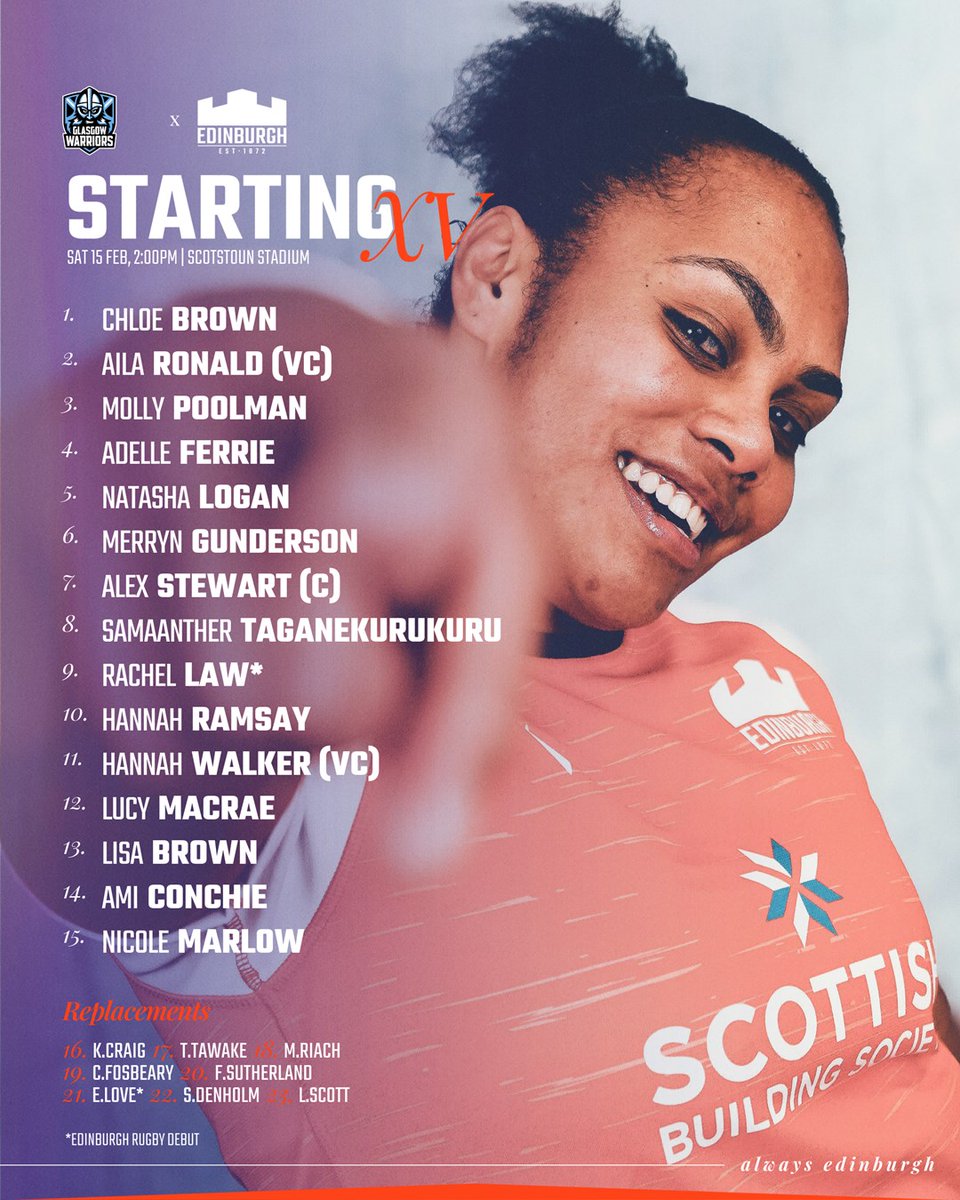 Inter-city derby: Round2️⃣😤

Your Edinburgh side to face <a href="/GlasgowWarriors/">Glasgow Warriors</a> tomorrow afternoon at Scotstoun Stadium 🏰