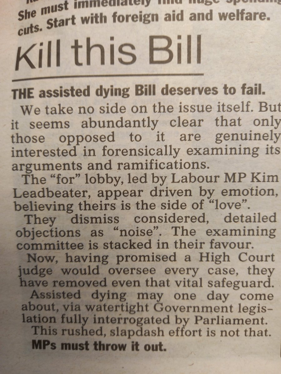ProfMarkTaubert's tweet image. Never quoted @TheSun before, but they have come out against the #AssistedDying bill today.

'Only those opposed are genuinely interested in forensically examine its arguments and ramifications'