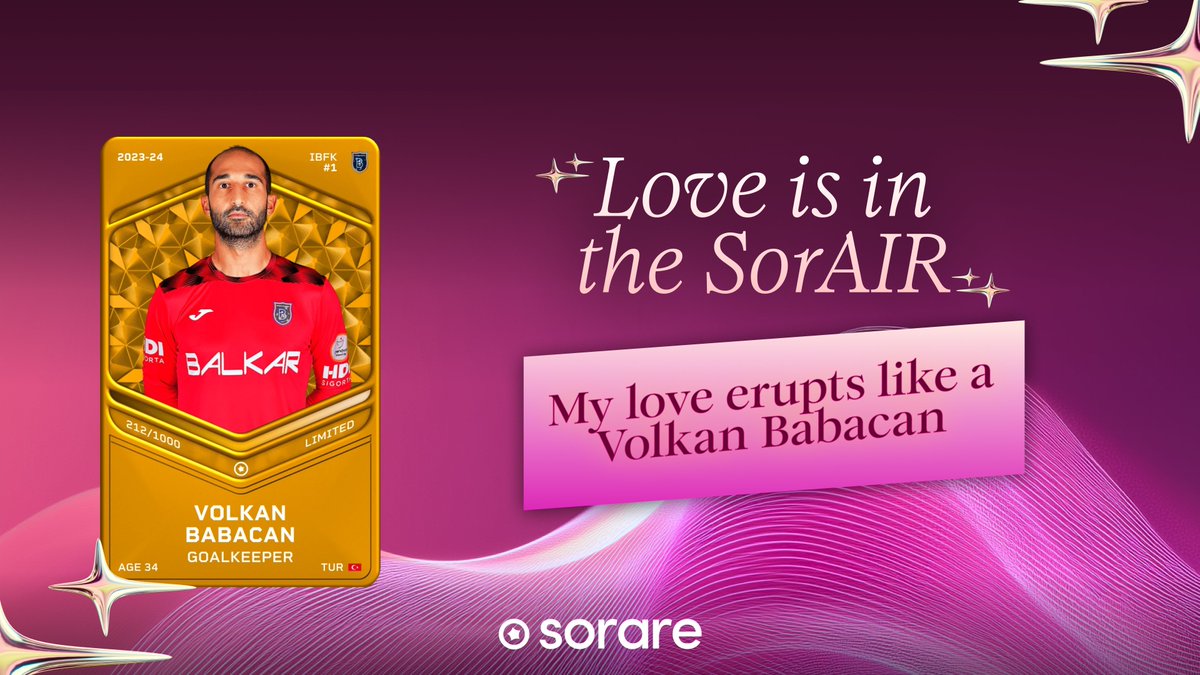 Sorare's tweet photo. Grab a ready-made Valentine’s Day card and send it to your Sorare besties or a special someone. 💞

Want to go full football romantic? Create your own custom 𝒍𝒐𝒗𝒆 𝒄𝒂𝒓𝒅 and share it below ⬇️

Let's begin 🧵 https://t.co/M7nRjFkTdQ