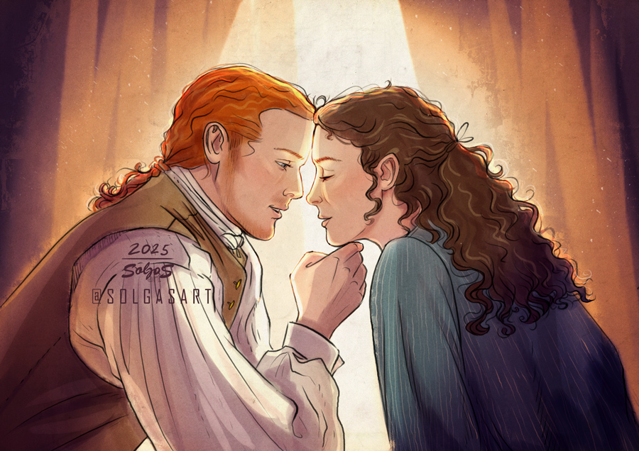 Happy Valentine's Day! 💝
Today I congratulate you with this illustration of our  beloved Jamie and Claire. 

Do you recognize the scene from the new season that I used for the art?
<a href="/Outlander_STARZ/">Outlander Universe</a>  #Outlander #JamieAndClaire