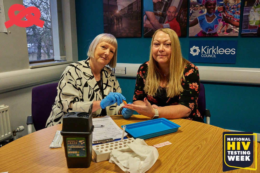Cllr Beverley Addy and <a href="/KirkleesCouncil/">Kirklees Council</a> Director of Public Health, Rachel Spencer Henshall supporting National HIV Testing Week 2025 by testing with us for HIV.

thebrunswickcentre.org.uk/news/hiv-testi…
