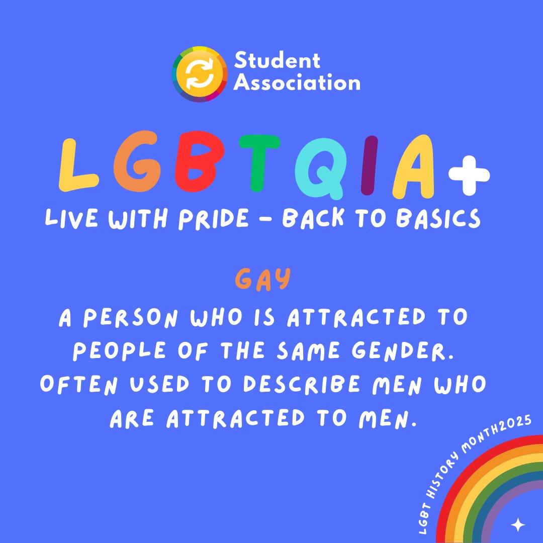 AyrshireCollSA's tweet photo. For our Live with Pride - Back to Basics series, we are celebrating the letter G for GAY.

Wishing you all a happy LGBT+ History Month.

❤🧡💛💚💙💜💗
#livewithpride #knowyourletters
#weareayrshirecollege https://t.co/g2gX7pZoa6