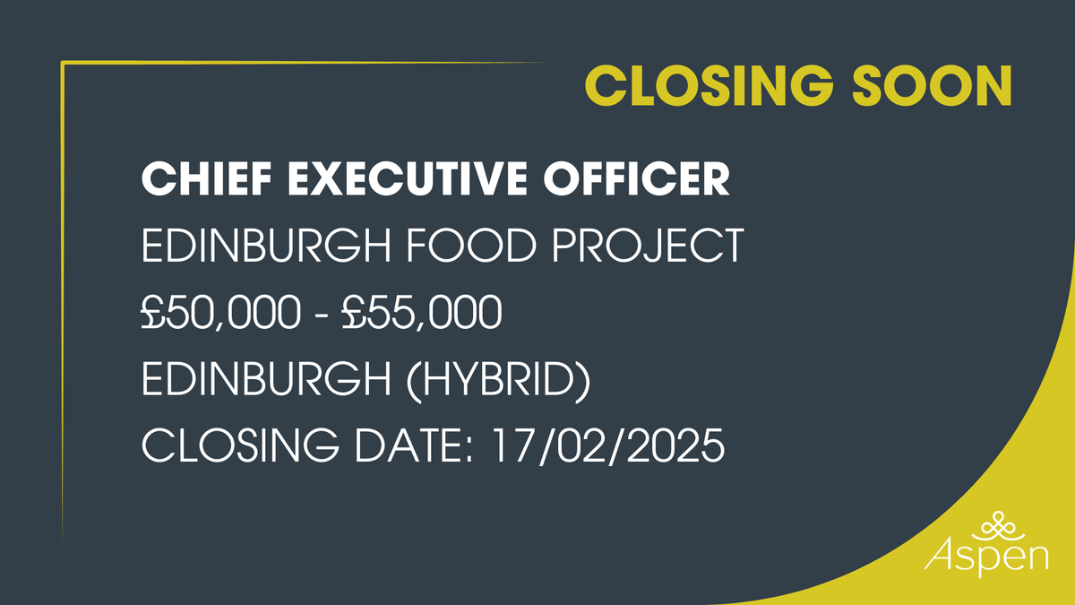 Aspen People (@aspenpeople) on Twitter photo Last chance, this great opportunity closes on Monday! ⏰
<a href="/EdinFoodProject/">EdinburghFoodProject</a> is seeking a visionary CEO to lead the organisation into its next chapter of growth and impact: aspenpeople.co.uk/edinburgh-food…
You can contact 0141 212 7555 for a confidential discussion about the role Last chance, this great opportunity closes on Monday! ⏰
<a href="/EdinFoodProject/">EdinburghFoodProject</a> is seeking a visionary CEO to lead the organisation into its next chapter of growth and impact: aspenpeople.co.uk/edinburgh-food…
You can contact 0141 212 7555 for a confidential discussion about the role