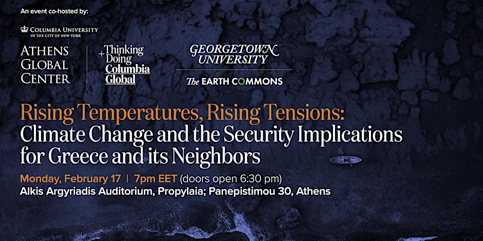 🎙️ 𝗨𝗽𝗰𝗼𝗺𝗶𝗻𝗴 𝗽𝗮𝗻𝗲𝗹: Climate change is reshaping security, governance, and migration in Greece’s neighborhood.

Emmanuella Doussis, Eleni Myrivili, Peter Schwartzstein, and Nikos Tsafos will share insights on the risks and opportunities ahead, in a discussion moderated