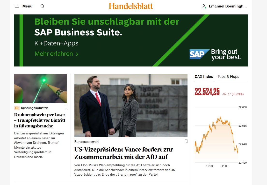 E_Boeminghaus's tweet image. #Historisch - Handelsblatt 14.02.2025!

US-Vizepräsident Vance fordert zur Zusammenarbeit mit AfD auf!

#Zeitenwende