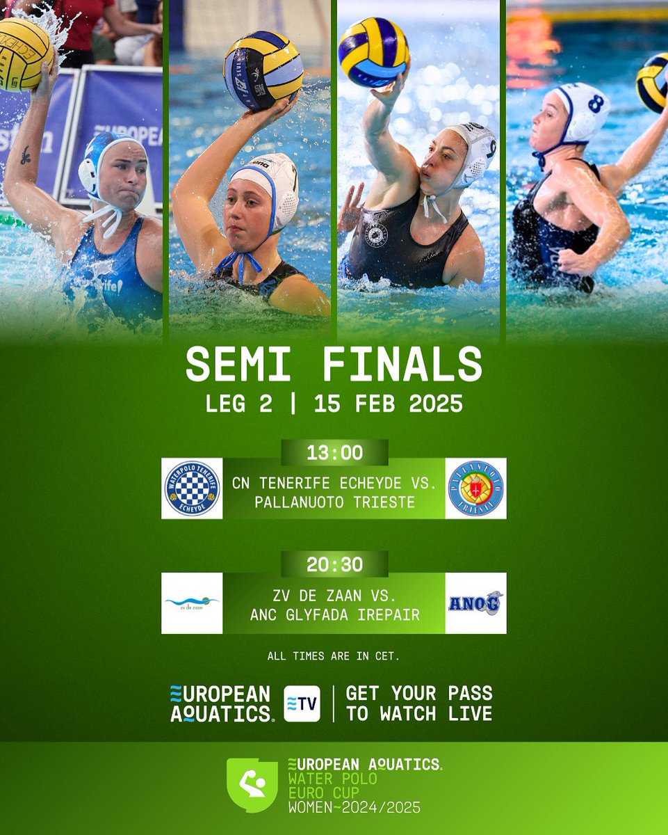 Euro_Waterpolo's tweet photo. Semi Final showdown awaits! 🔥

#waterpoloECW Semi Final schedule is set! Who will take the final step to the big stage? 🏆

👉 Watch live at https://t.co/tQ9iYqzgHz https://t.co/G5NxgGXnm2