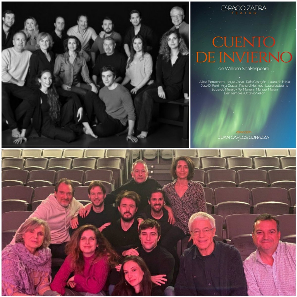 Abre Espacio Zafra Teatro (Madrid) con 'Cuento de invierno', de William Shakespeare, dirigido por Juan Carlos Corazza, con Alicia Borrachero, Ana Gracia, Ben Temple, Laura Calvo, Laura Ledesma, Octavio Vellón, Pol Monen, Rafa Castejón...

📻🎧rtve.es/play/audios/la… #RNE #Teatro