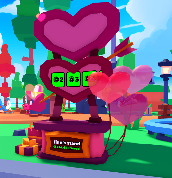 PLSDONATEBooths's tweet photo. New in-game look at the Valentines 2025 Booth.
 Obtainable by using the code 'valentines25' which expires in 12 hours so hurry before its gone! https://t.co/XI75JhJoZg