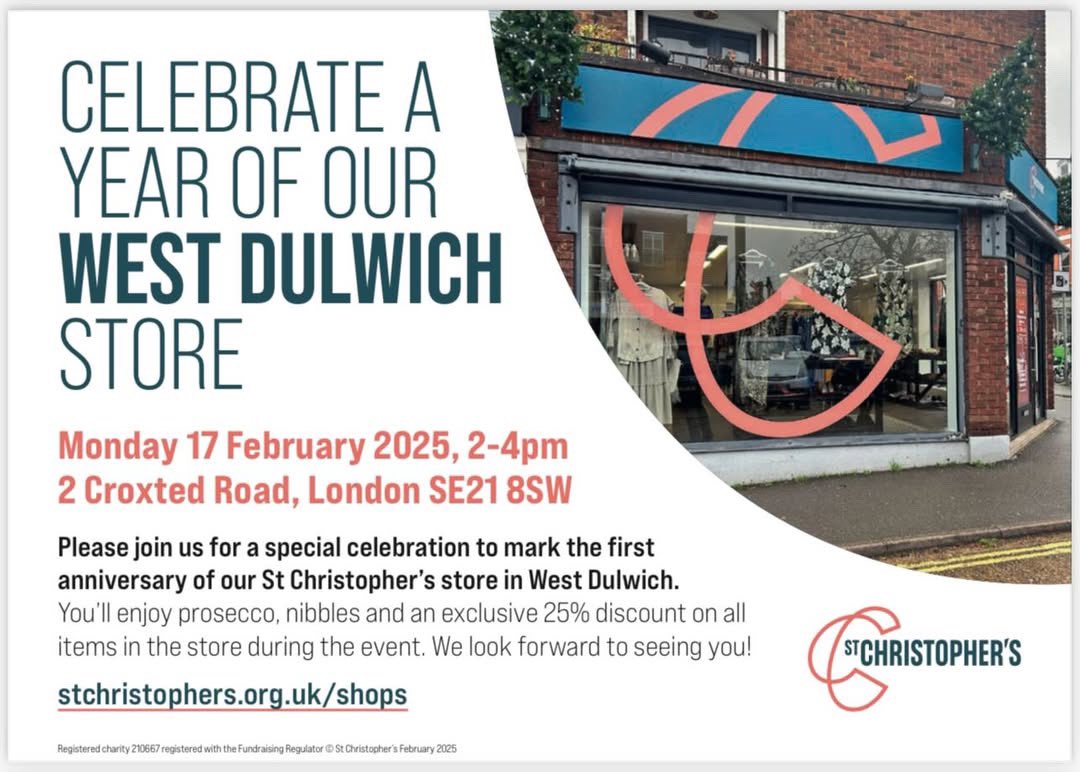 Come and celebrate the first anniversary of St Christopher’s in West Dulwich 🎉 
Monday 17 February 
#lovewestdulwich
#westdulwich