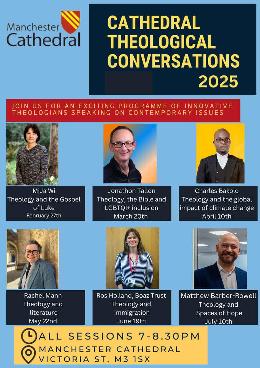 Our first Cathedral Theological Conversation takes place TONIGHT! Join  us from 7pm tonight, 27 February, as we hear from Rev’d Dr Mija Wi who will speak on Theology and the Gospel of Luke. 
Read about the full 2025 programme of free events here bit.ly/3PG6Ol