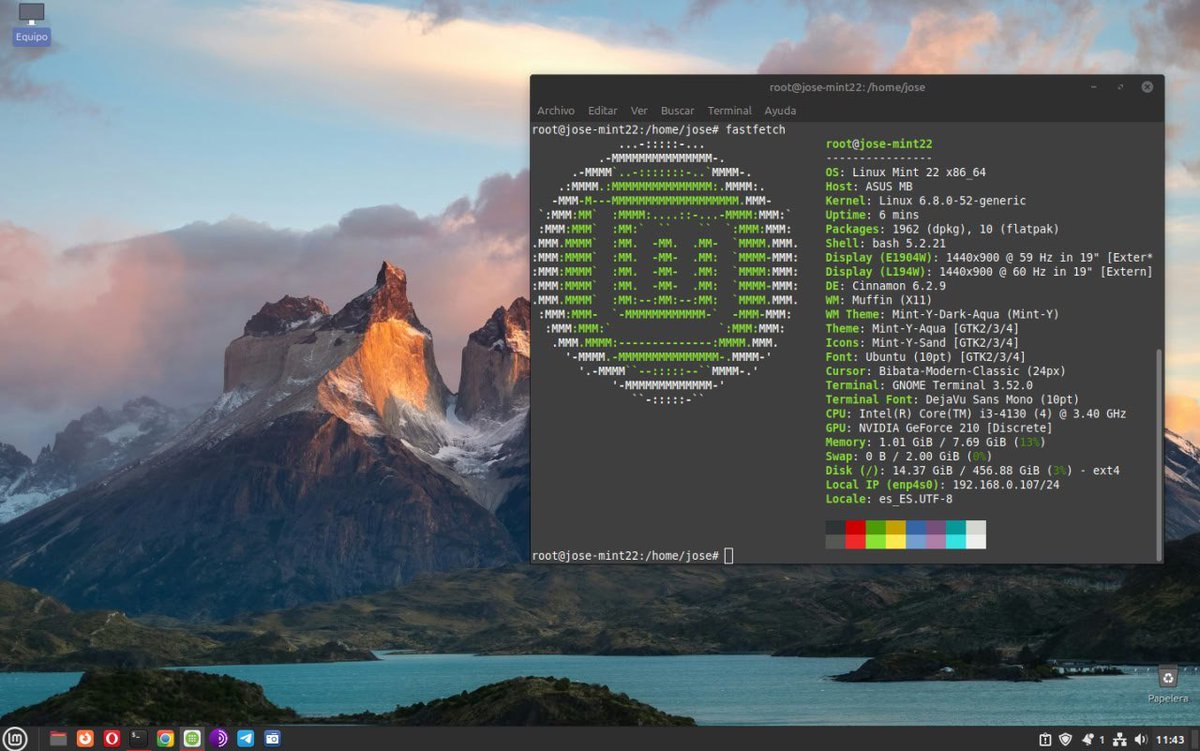 jose_a57's tweet image. Otro #ViernesDeEscritorio #GNU mas, hoy con #Linux_Mint 22 #Cinnamon, en mi torre secundaria, la que uso para recuperar datos de discos y para trabajar en general, siempre esta abierta. También fue recuperada, la tiraron por un par de condensadores de la grafica. Va de lujo.