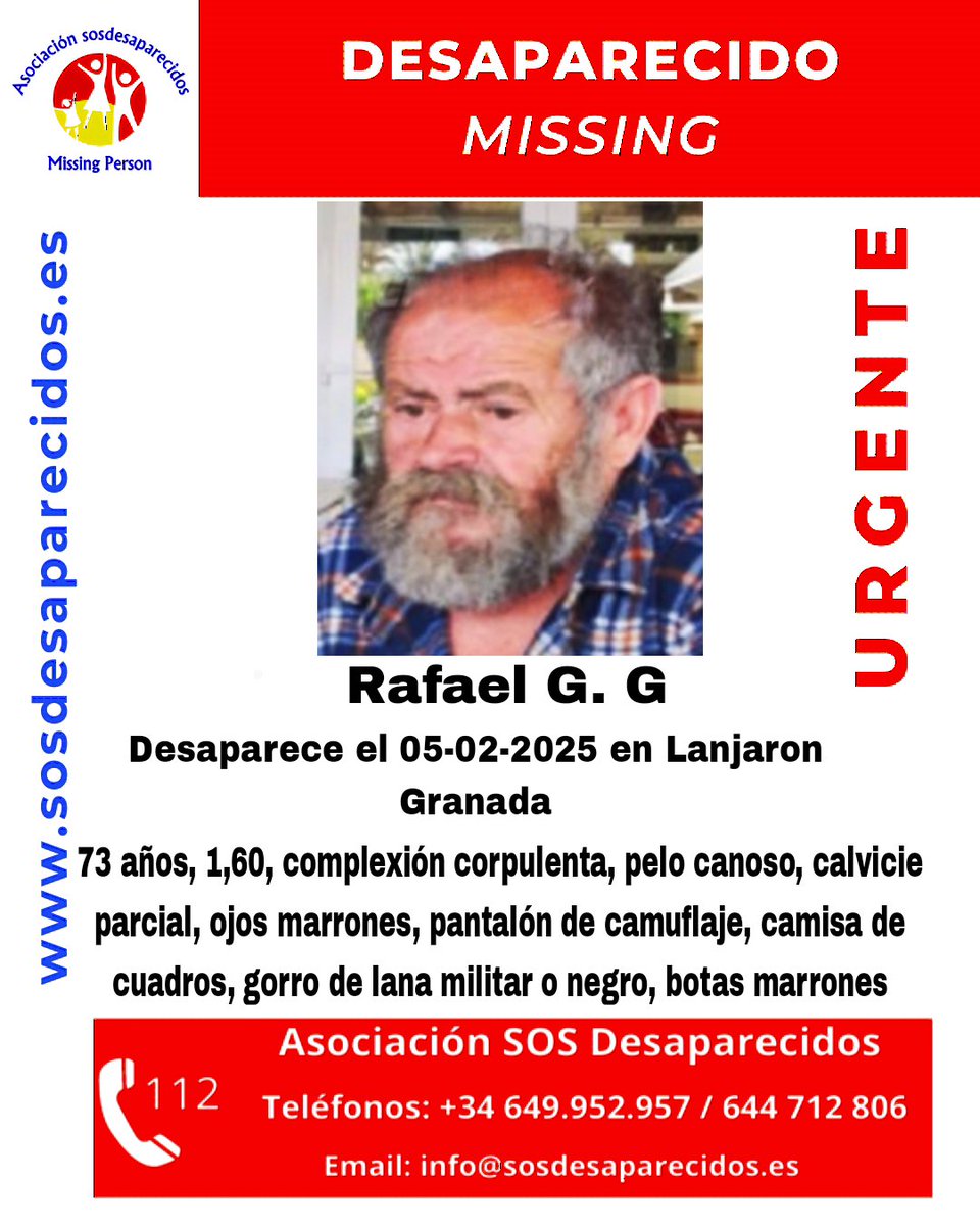 ALERTA DESAPARECIDOS (@sosdesaparecido) on Twitter photo 🆘 DESAPARECIDO
#sosdesaparecidos #Desaparecido #Missing #España #Lanjarón #Granada
Síguenos <a href="/sosdesaparecido/">ALERTA DESAPARECIDOS</a> 🆘 DESAPARECIDO
#sosdesaparecidos #Desaparecido #Missing #España #Lanjarón #Granada
Síguenos <a href="/sosdesaparecido/">ALERTA DESAPARECIDOS</a>