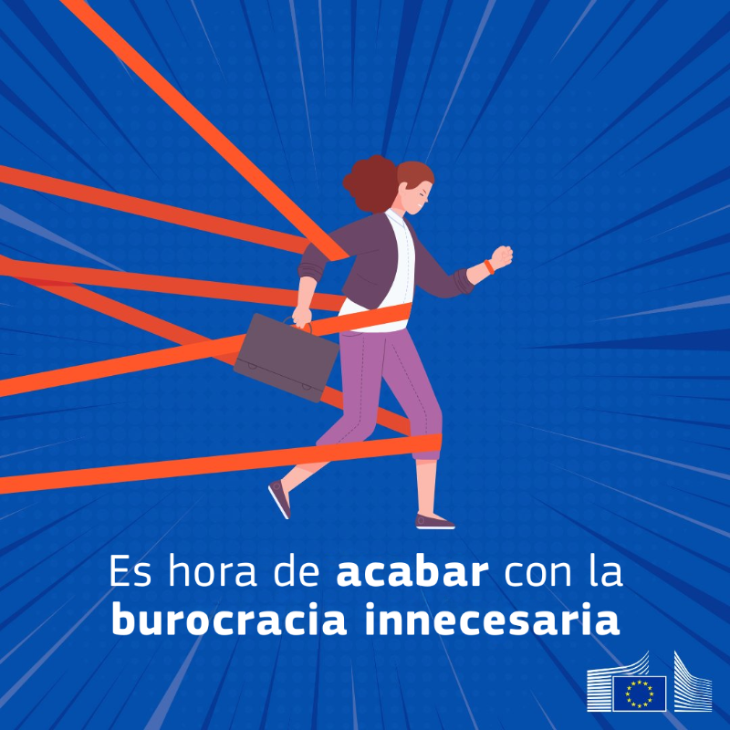 ComisionEuropea's tweet photo. Una administración y burocracia excesivas frenan la innovación, el empleo y nuestras metas políticas.

En consonancia con la Brújula de la Competitividad, nuestro objetivo es reducir al menos un 25% la carga burocrática para empresas y un 35% para pymes.

Más⬇️
#madeinEurope