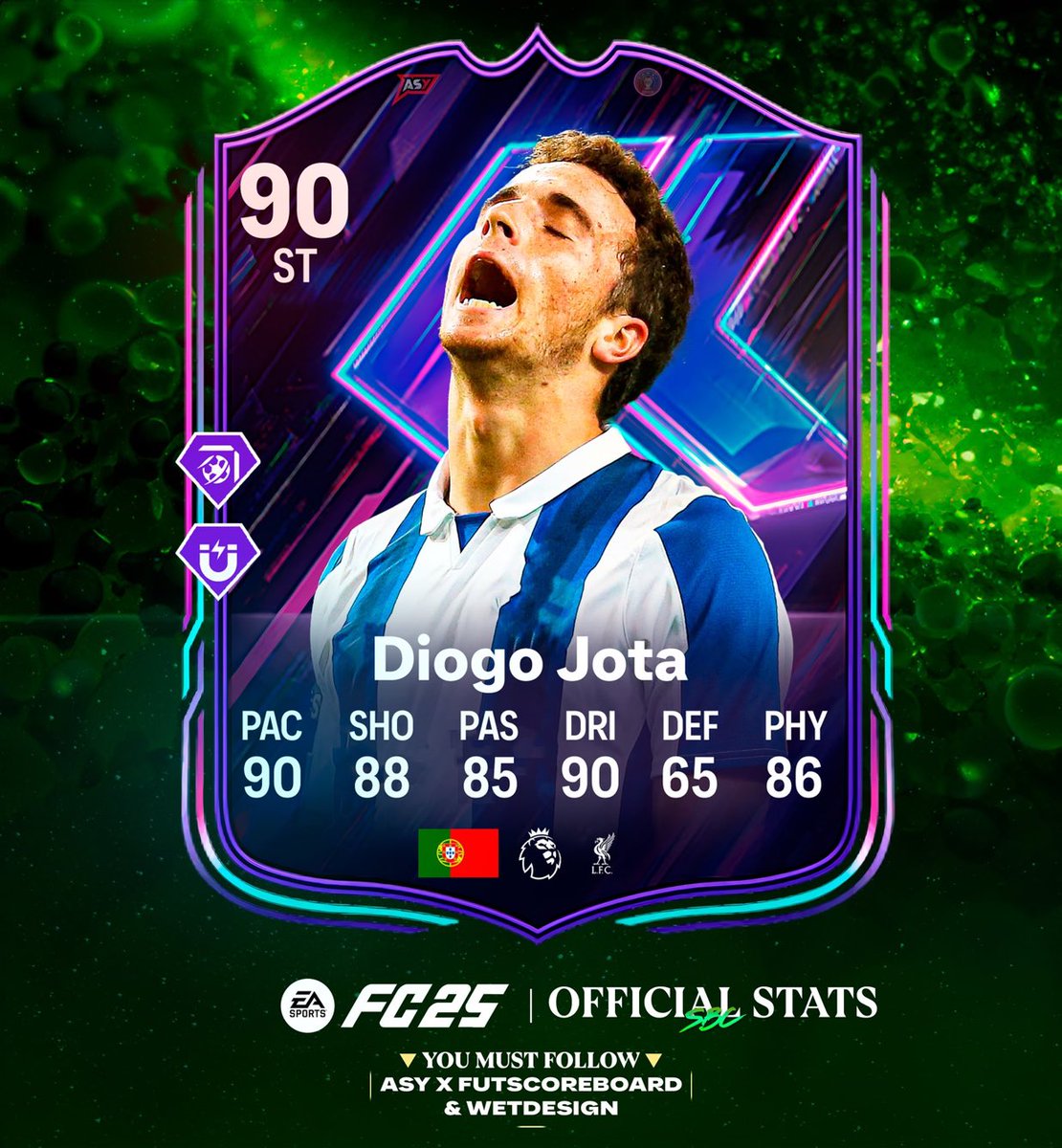 FutSheriff's tweet photo. 🚨Diogo Jota 🇵🇹 OFFICIAL STATS✅✅✅

#FC25 @AsyFutTrader https://t.co/7Cp7Df7EG3
