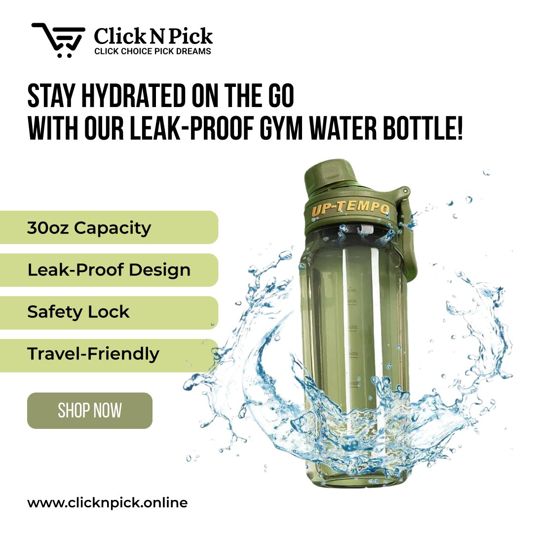 ClickNPickonlin's tweet image. 💧 Stay refreshed on the go with our Leak-Proof Gym Water Bottle! 🚀✨ Perfect for workouts, school, and travel.

✅ 30oz Capacity
✅ Leak-Proof Design
✅ Safety Lock
✅ Travel-Friendly

Shop Now: clicknpick.online

#StayHydrated #GymBottle #WaterBottle #OnTheGo #LeakProof
