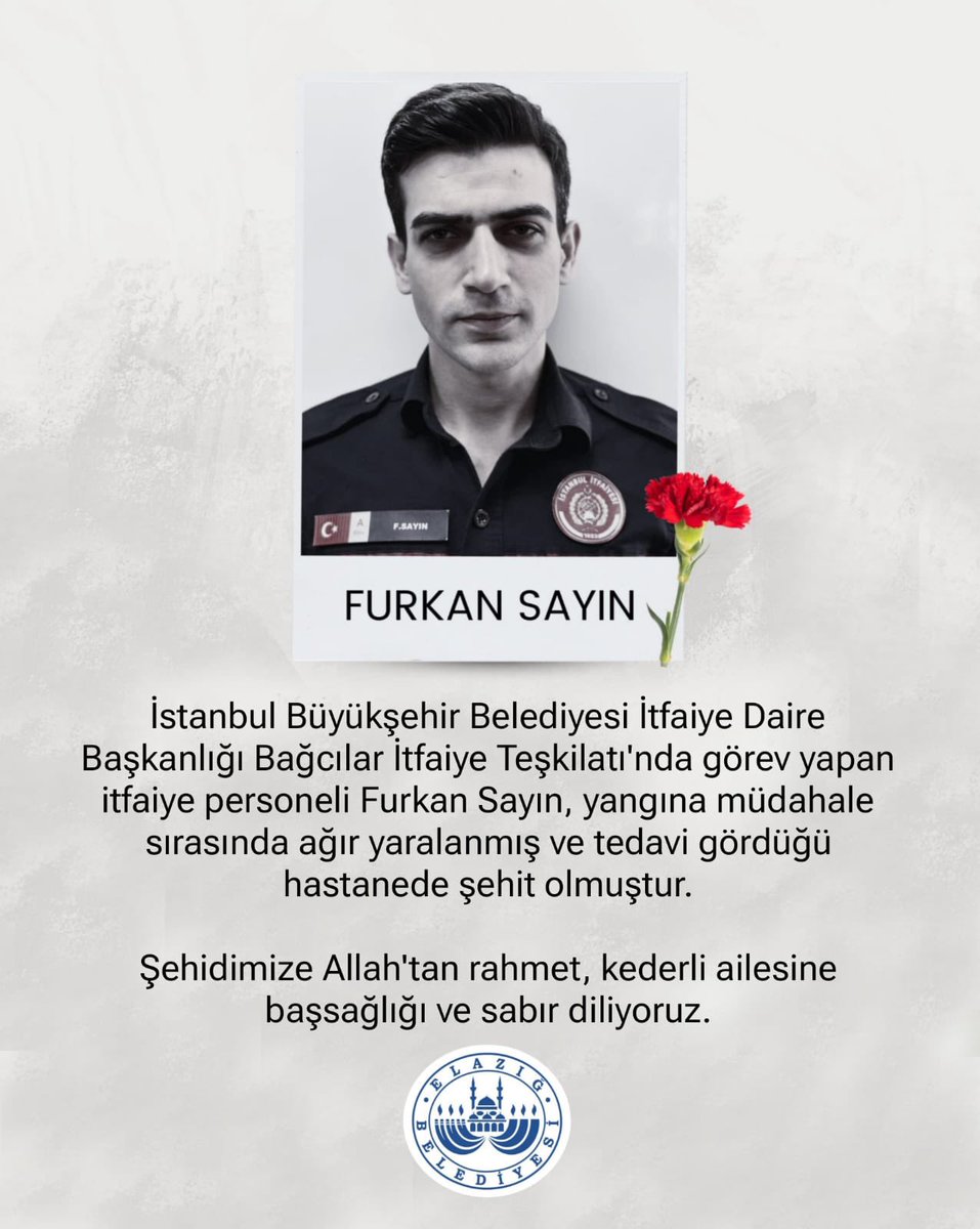 Şehidimize Allah'tan rahmet, kederli ailesine başsağlığı ve sabır diliyoruz.
