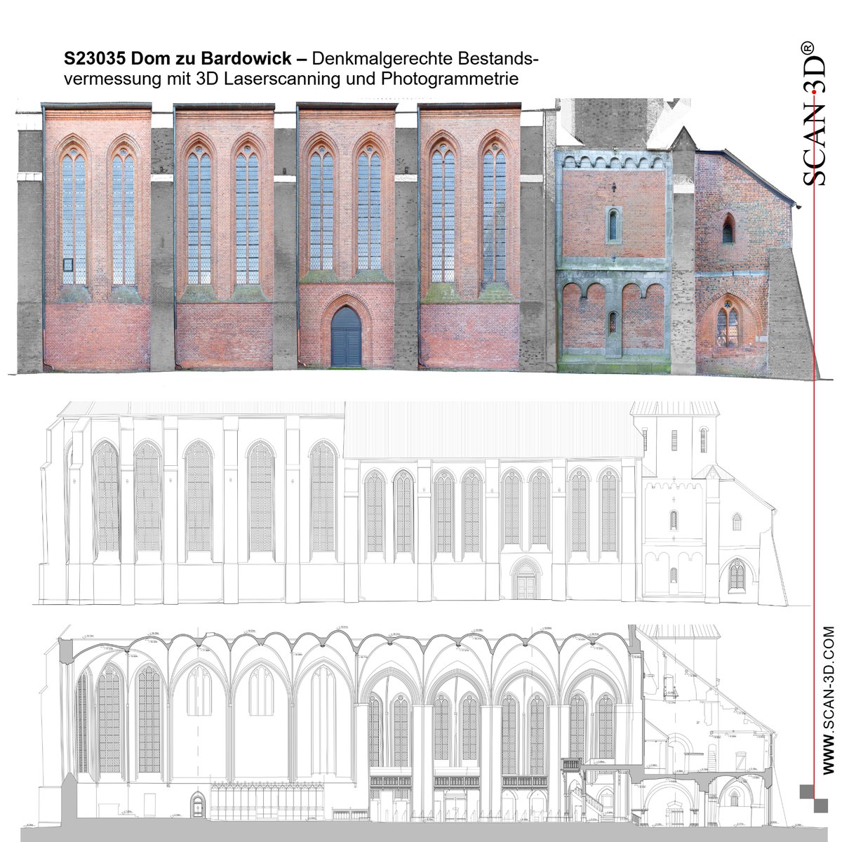 Der Dom zu #Bardowick nördlich von #Lüneburg, wurde vollständig von innen und außen durch uns mit #Laserscanning und #Photogrammetrie vermessen. Die Dokumentation dient als Grundlage für Bauforschung, Schadenskartierung und das Sanierungskonzept.
#Scan3D t1p.de/ugja7