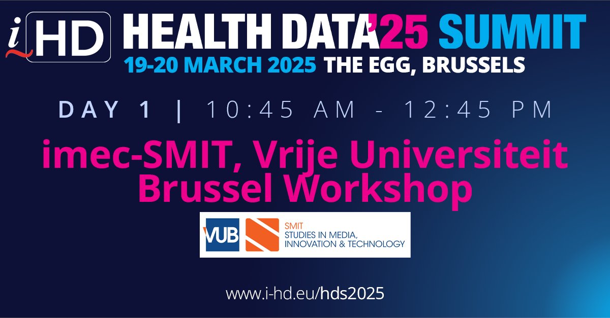 i~HD (@ihd_healthdata) on Twitter photo ๐๏ธ Discover the themes of the morning sessions of i~HD's #HealthData Summit '25 where participants can follow various tracks.
๐๏ธ LAST CHANCE FOR EARLY BIRD PRICING this week! Register on or before 14 February for discounted tickets ๐ i-hd.eu/hds2025/ ๐๏ธ Discover the themes of the morning sessions of i~HD's #HealthData Summit '25 where participants can follow various tracks.
๐๏ธ LAST CHANCE FOR EARLY BIRD PRICING this week! Register on or before 14 February for discounted tickets ๐ i-hd.eu/hds2025/