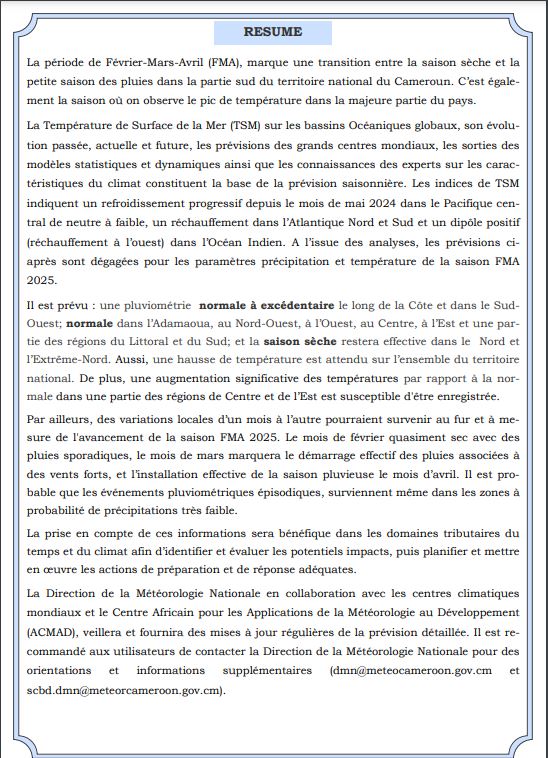 DMN_CMR's tweet photo. ℹ️PREVISION SAISONNIERE DES PRECIPITATIONS POUR Février, Mars et Avril 2025

   Validité: Février, Mars et Avril2025 
 Bulletin pdf: https://t.co/n1dlzskw2I

(Partie 1/2) https://t.co/pYlQ8qc2p7