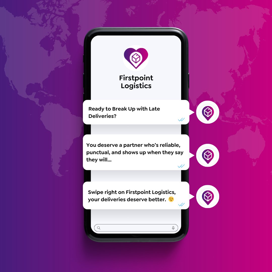 Don’t settle for late deliveries. Choose a logistics partner who treats you right 😉💌

At Firstpoint, we always show up on time, handle your deliveries with care, and never leave you waiting. It's time to upgrade to a partner that keeps its promises! 

Let’s make it official 💘