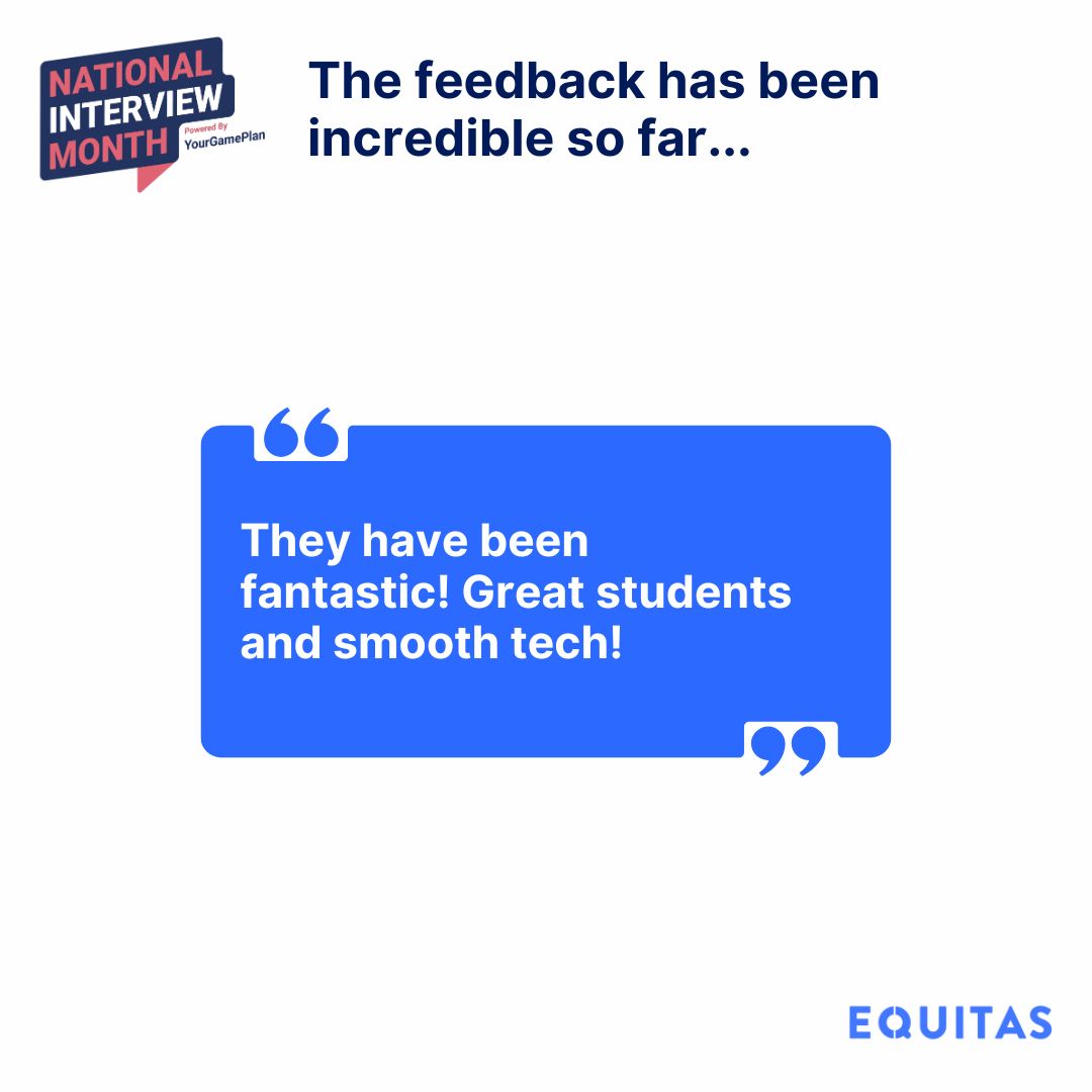 Feedback Fridays! National Interview Month🚀

Another week of interviews is wrapping up, and we love hearing firsthand feedback from interviewers. Whether it’s about the amazing students or their experience using our interview software.

#NIM2025 #Interviews #Feedback
