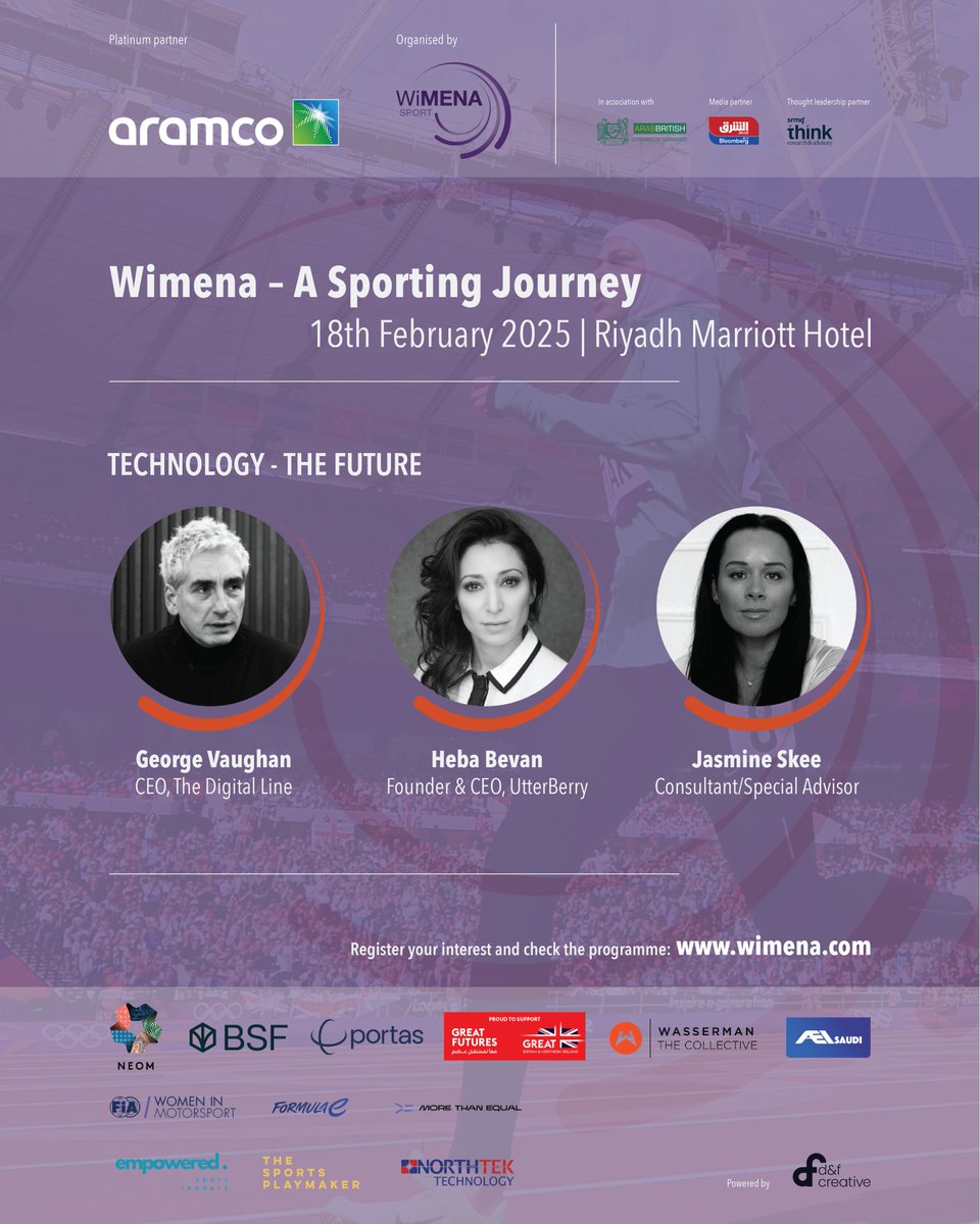 WimenaSport's tweet image. 🚨 WiMENA Presents: Technology – Future Panel! 🚨

📅 Feb 18, 2025 | Riyadh Marriott Hotel
Technology is revolutionizing sports on and off the field, creating new opportunities for women in AI, data science, esports, and coaching.
🎤 Featuring:
 🔹 George Vaughan – CEO of The…