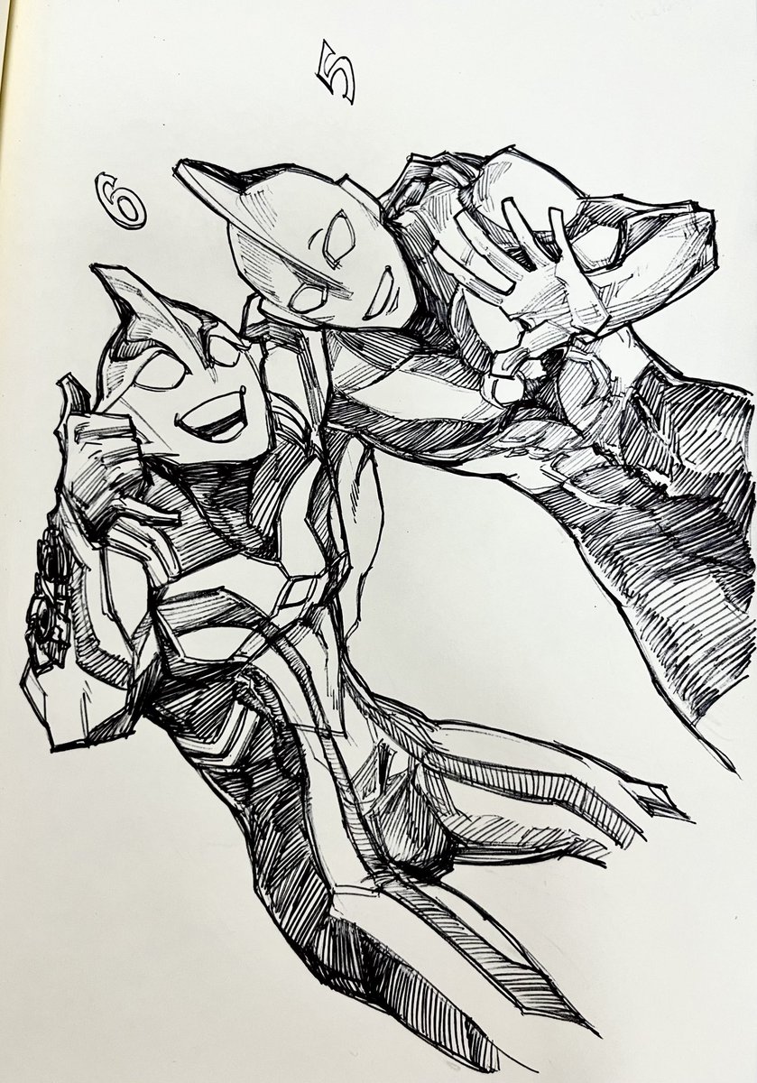 Old doodles of Ultras from the 2022 Ultraman Popularity Poll (5th-10th)