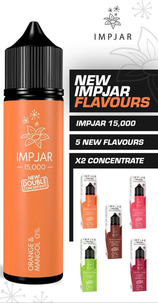 New IMP JAR Flavours in DOUBLE CONCENTRATE available now @ BKS

preview.mailerlite.io/preview/276617…
----
Wholesale Enquiries
bkstradeline.com
01206 868999
----