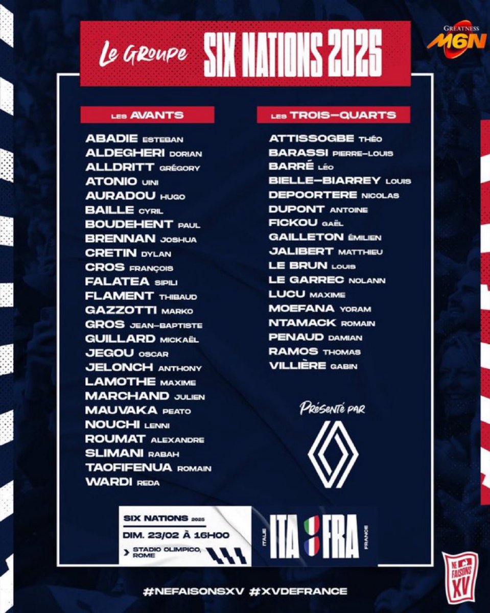 La liste des 42 Bleus pour préparer l’Italie est la ! Contents du retour de certains? À vos avis!