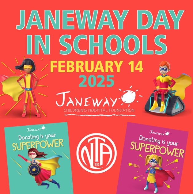 NLTA (@nlteachersassoc) on Twitter photo It's #NLTAJanewayDayintheSchools! Thanks to anyone taking part today & if the weather as changed your plans today…stay safe & we look forward to seeing your Janeway Day posts when you are back in class! Any day is a good day to help our children with a donation to <a href="/JanewayNL/">Janeway Children’s Hospital Foundation</a> ❤️ It's #NLTAJanewayDayintheSchools! Thanks to anyone taking part today & if the weather as changed your plans today…stay safe & we look forward to seeing your Janeway Day posts when you are back in class! Any day is a good day to help our children with a donation to <a href="/JanewayNL/">Janeway Children’s Hospital Foundation</a> ❤️