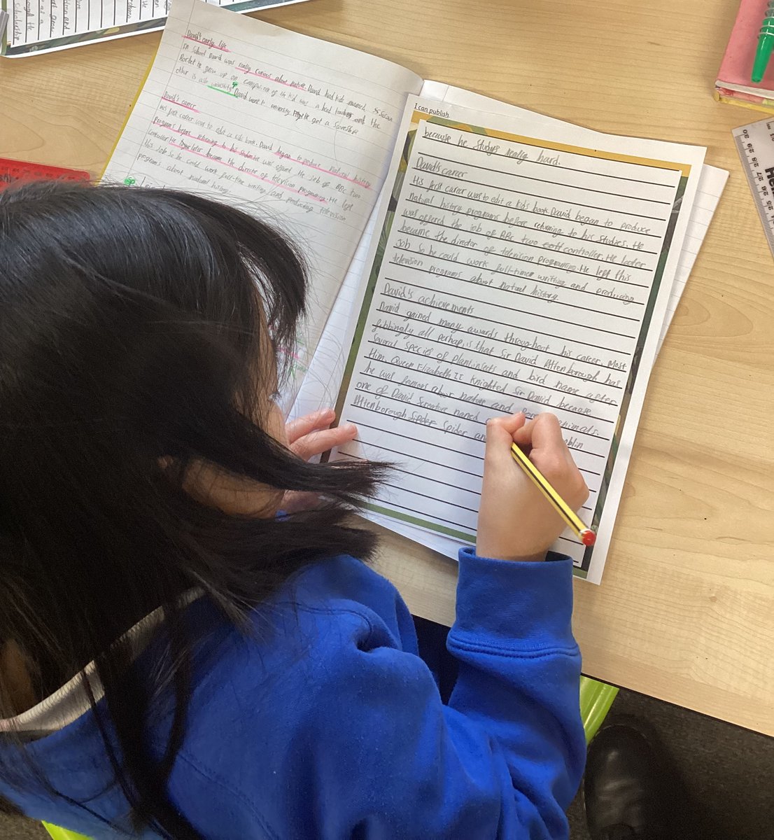 MNA_Year3's tweet photo. Year 3 are busy publishing their biographies all about the life of David Attenborough. We can't wait to read it to you! https://t.co/EbJZs247Et