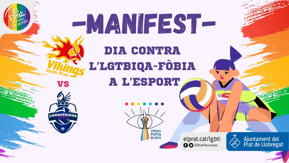 El Prat Persones (@elpratpersones) on Twitter photo 🏳️🌈El Prat commemorarà el Dia contra la LGTBIfòbia a l'esport amb diverses accions 🏐
Serà el proper diumenge, 16 de febrer, amb el suport de <a href="/OrgullPotaBlava/">Orgull Pota Blava</a> i <a href="/voleiprat/">Vikings Vòlei Prat</a>
🟠 Carpa informativa
🔵 Lectura manifest
🟡 Partit volei
#OrgullPrat
+ info ▶️ elprat.cat/actualitat/not… 🏳️🌈El Prat commemorarà el Dia contra la LGTBIfòbia a l'esport amb diverses accions 🏐
Serà el proper diumenge, 16 de febrer, amb el suport de <a href="/OrgullPotaBlava/">Orgull Pota Blava</a> i <a href="/voleiprat/">Vikings Vòlei Prat</a>
🟠 Carpa informativa
🔵 Lectura manifest
🟡 Partit volei
#OrgullPrat
+ info ▶️ elprat.cat/actualitat/not…