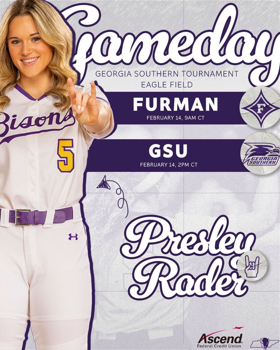 LipscombSB's tweet photo. 𝓖𝓪𝓶𝓮𝓭𝓪𝔂

🆚 Furman | Georgia Southern
📍 Statesboro, GA
⏰ 9AM CT | 2PM CT
🏟️ Eagle Field
📊 G1: https://t.co/F1xxbV323W
📊 G2: https://t.co/fVgksOH4DZ
📺 G2: https://t.co/bF4xTGIO7F

#IntoTheStorm ⛈️ | #HornsUp 🤘 https://t.co/o6JknZmLzz