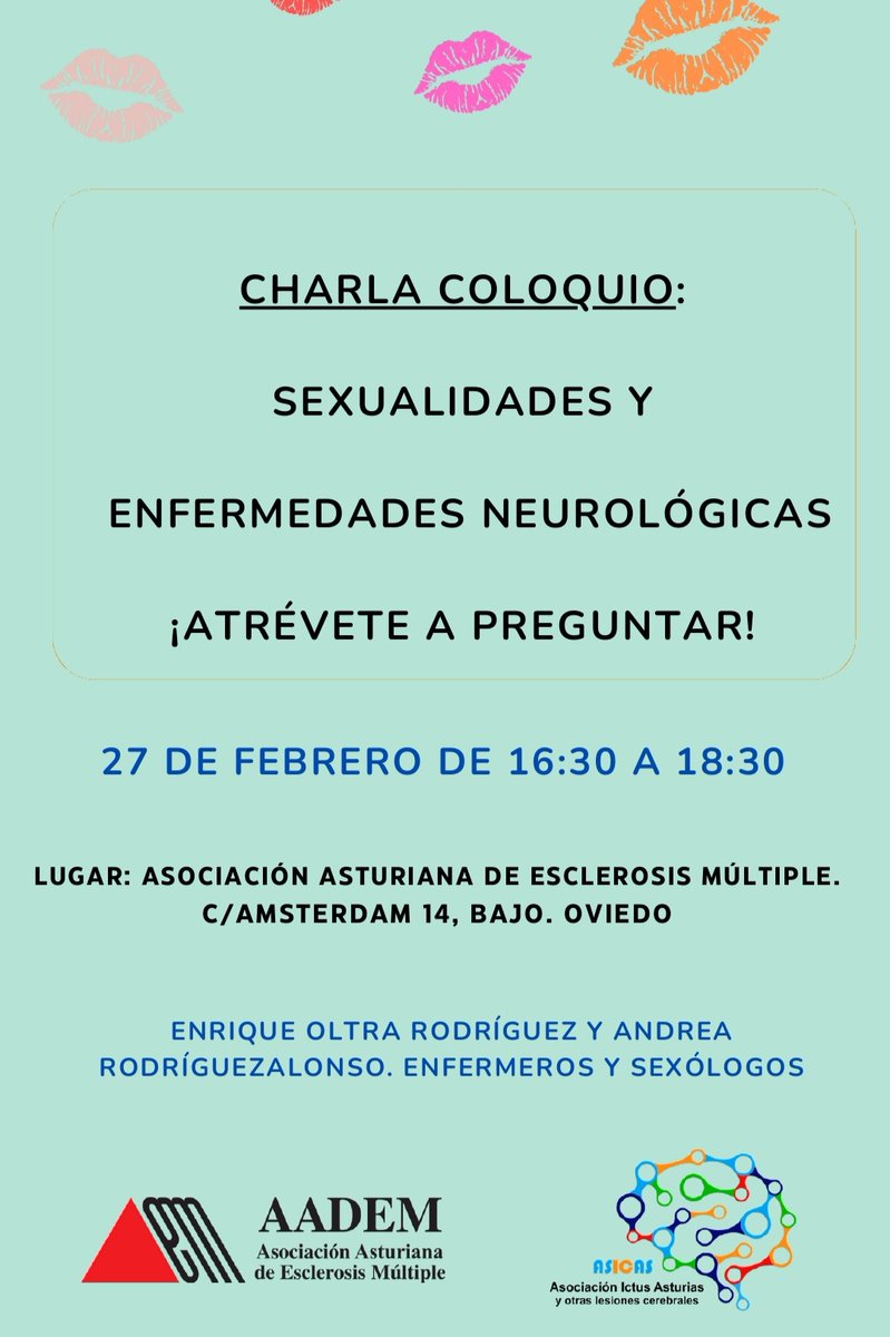 AADEM1995's tweet photo. Desde AADEM, os informamos del taller de sexualidad que tendrá lugar el día 27 de febrero en horario de tarde en las instalaciones de nuestra sede en Oviedo.
Aún quedan plazas libres, así que os animamos a que os apuntéis. https://t.co/o6zBgSPrbs