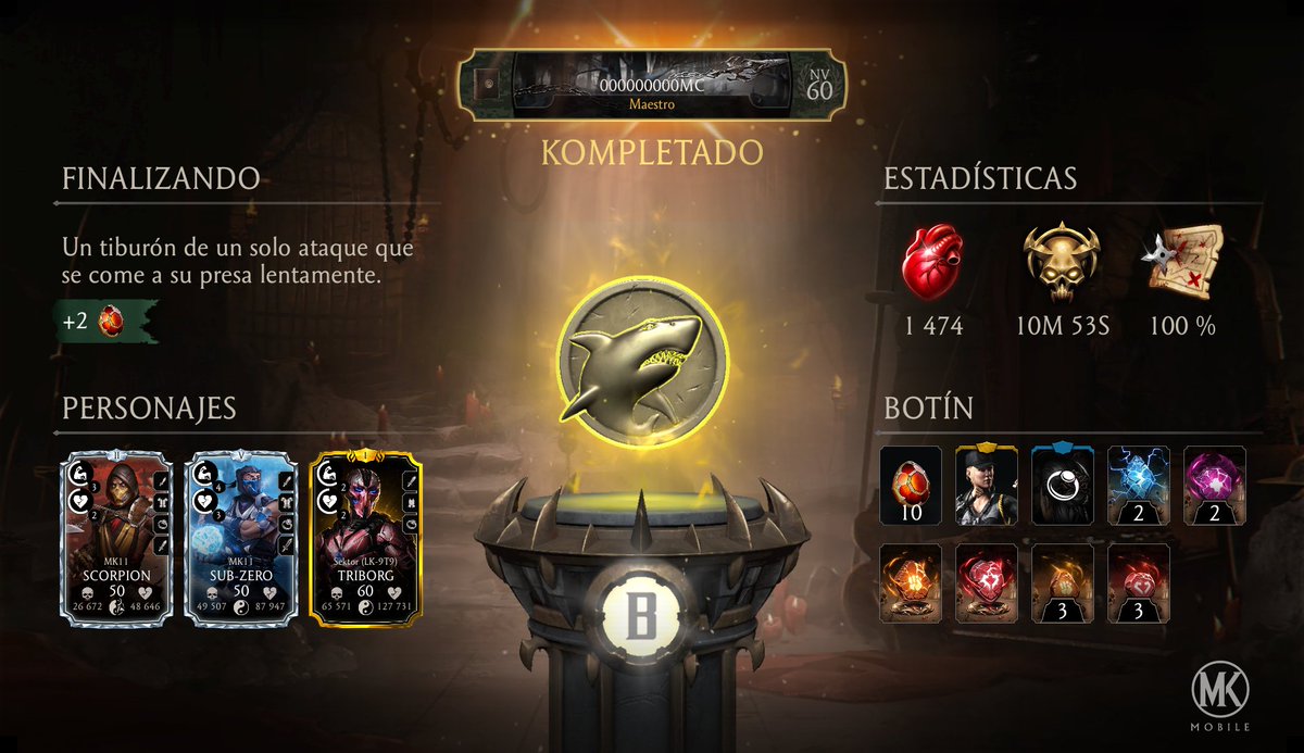 MarioAr89376840's tweet photo. ¡Acabo de completar un recorrido de la Kripta en Mortal Kombat Móvil! Mira mis estadísticas. https://t.co/Lj1rcZOWZf