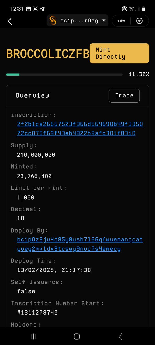 $BROCCOLICZFB is live now on #unisat  and #okx #okx_wallet 👉 #fb_brc_20 #mint 
#Broccolicoin #BROCCOLI #broccolicz #cz #fractal #brc #fb #fb_brc_20