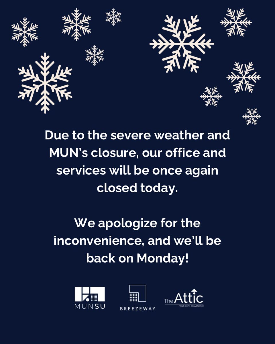 Due to the severe weather, our office and services will be closed today.

We apologize for the inconvenience, and we’ll be back on Monday!
